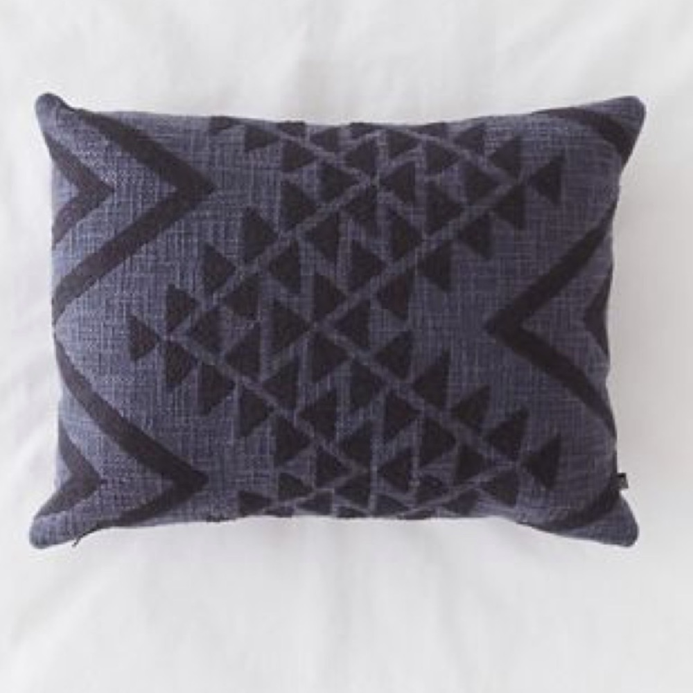 Urban Outfitters Elyse Embroidered Lumbar Pillow in Navy Blue (2 of 2)